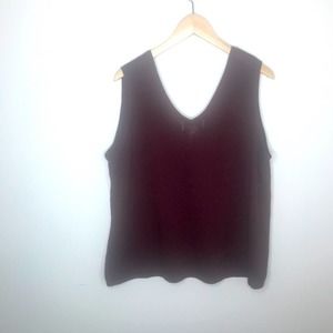 SOPHISTICATES WOMAN Jonathan Martin reddish brown V-neck Sleeveless Sweater 3X